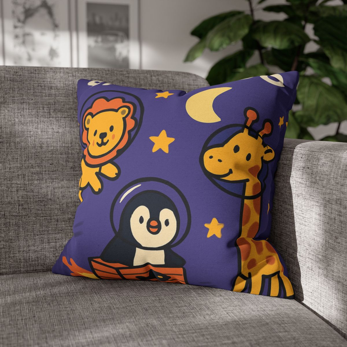Starry Space Zoo custom pillow cases