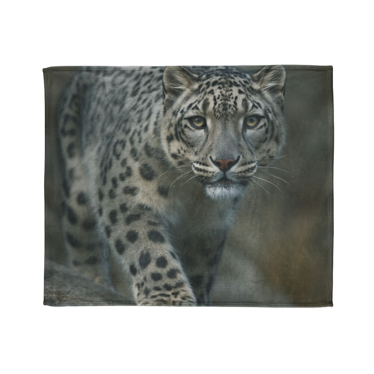 Starlit Sprint Snow Leopard soft fleece blankets