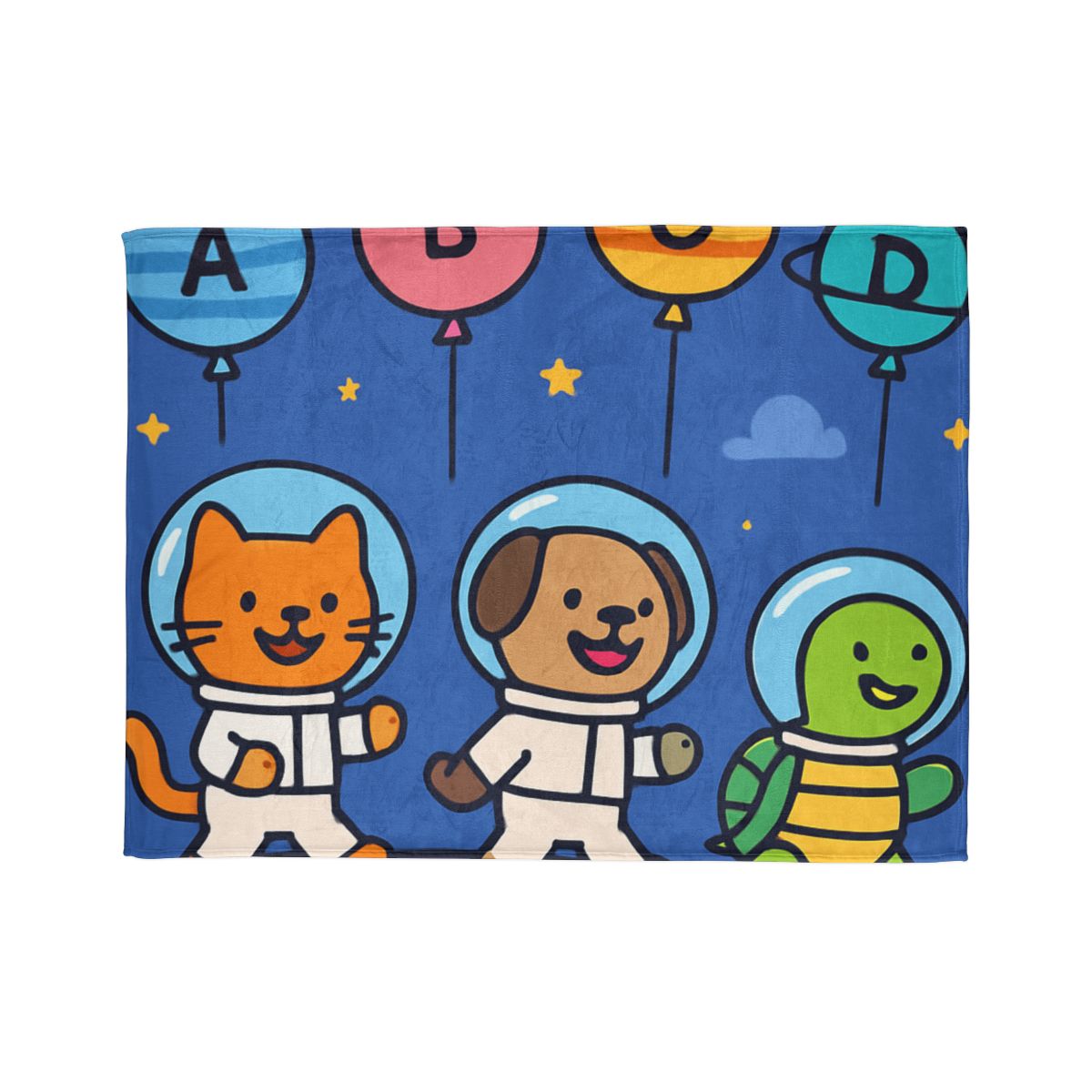 Planet Parade Of The Animal Astronauts soft fleece blankets
