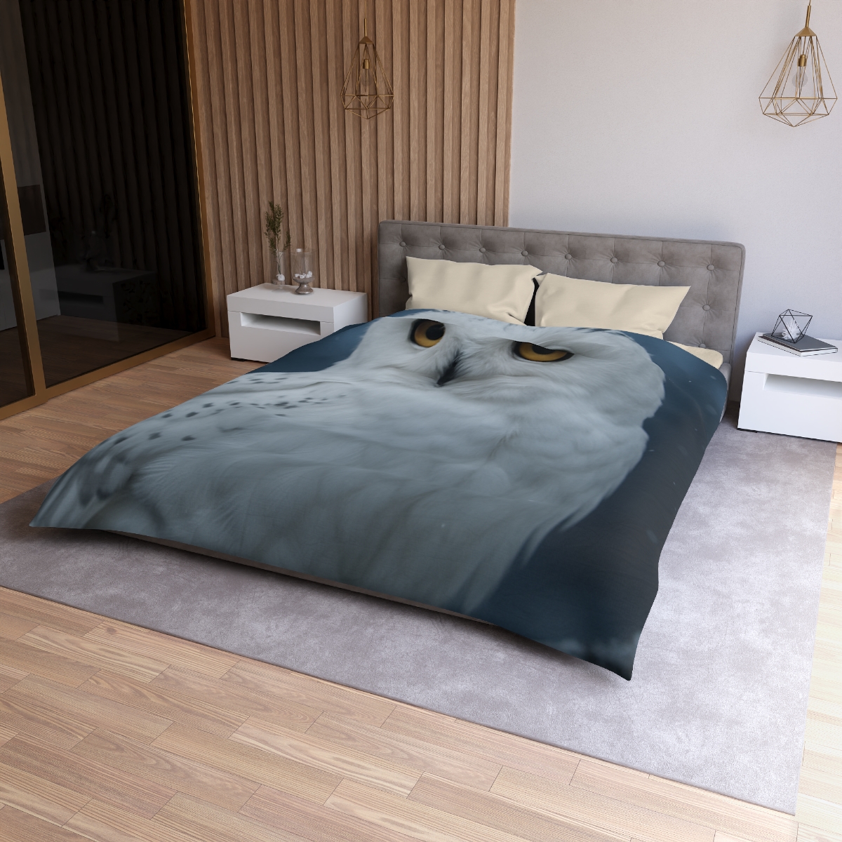 Twilight Watcher Snowy Owl trendy bedroom duvets