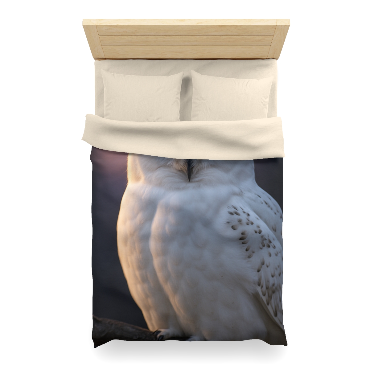 Twilight Watcher Snowy Owl personalized bedding duvets