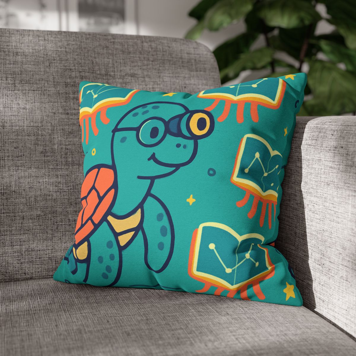 Stargazer Turtle And Floating Jellybooks trendy patterned pillow cases