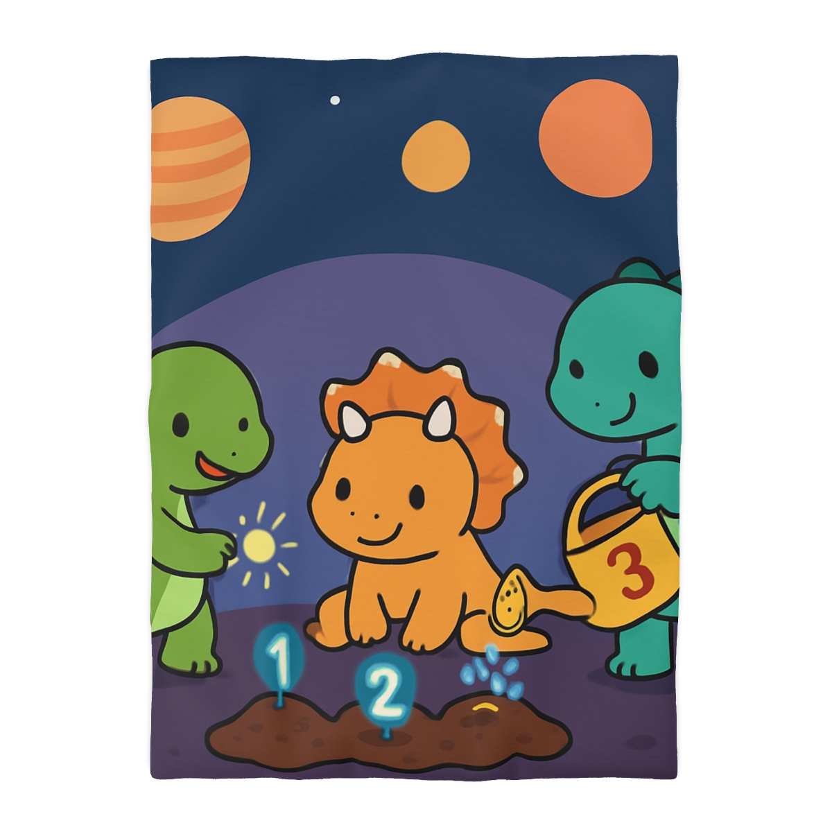 Galaxy Garden Dinosaurs personalized bedding duvets