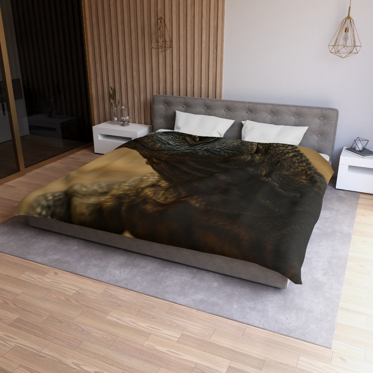 Ancient Sentinel Komodo Dragon designer printed duvets