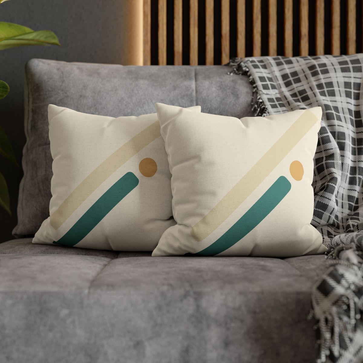 Sparse Diagonal Stripe Pair soft cotton pillow cases
