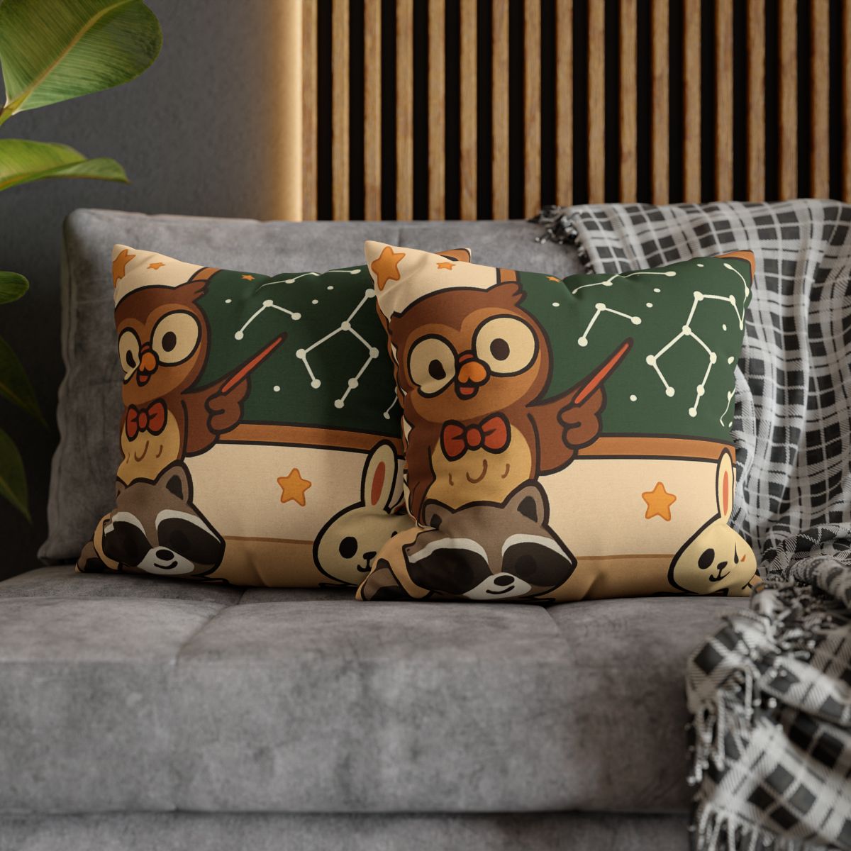 Comet Classroom Owl And The Star Map Chalkboard soft cotton pillow cases