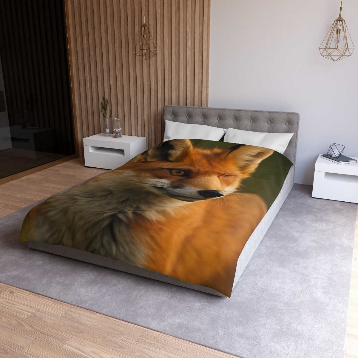 Crimson Whisper Red Fox custom duvets