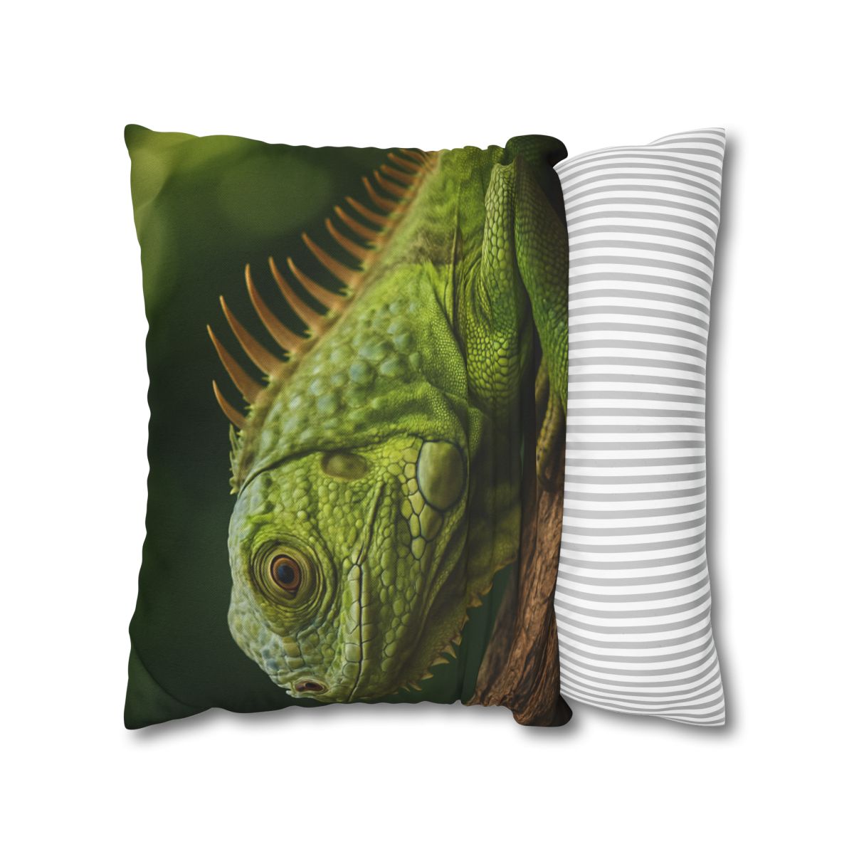 Verdant Gaze Green Iguana soft cotton pillow cases