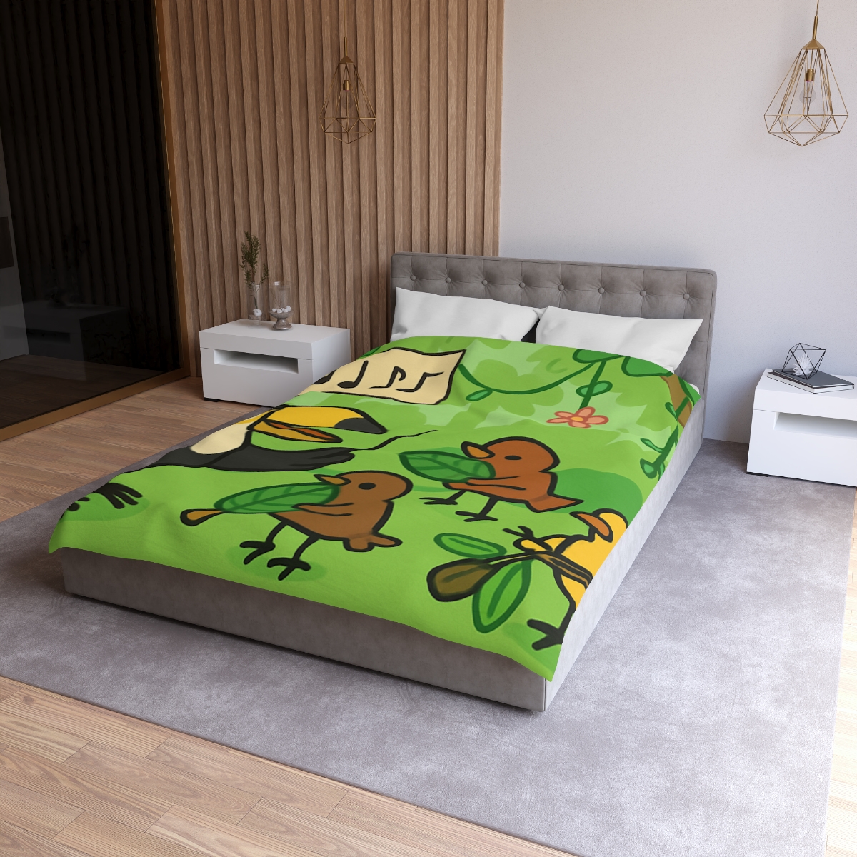 Rainforest Orchestra Of Birds unique patterned duvets