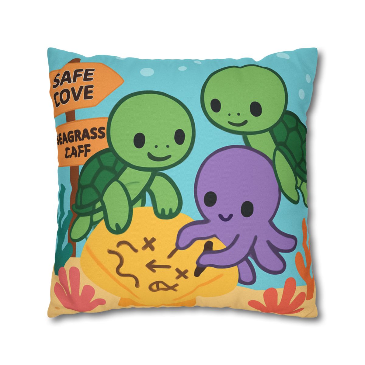 Coral Reef Map Makers comfortable bedding pillow covers