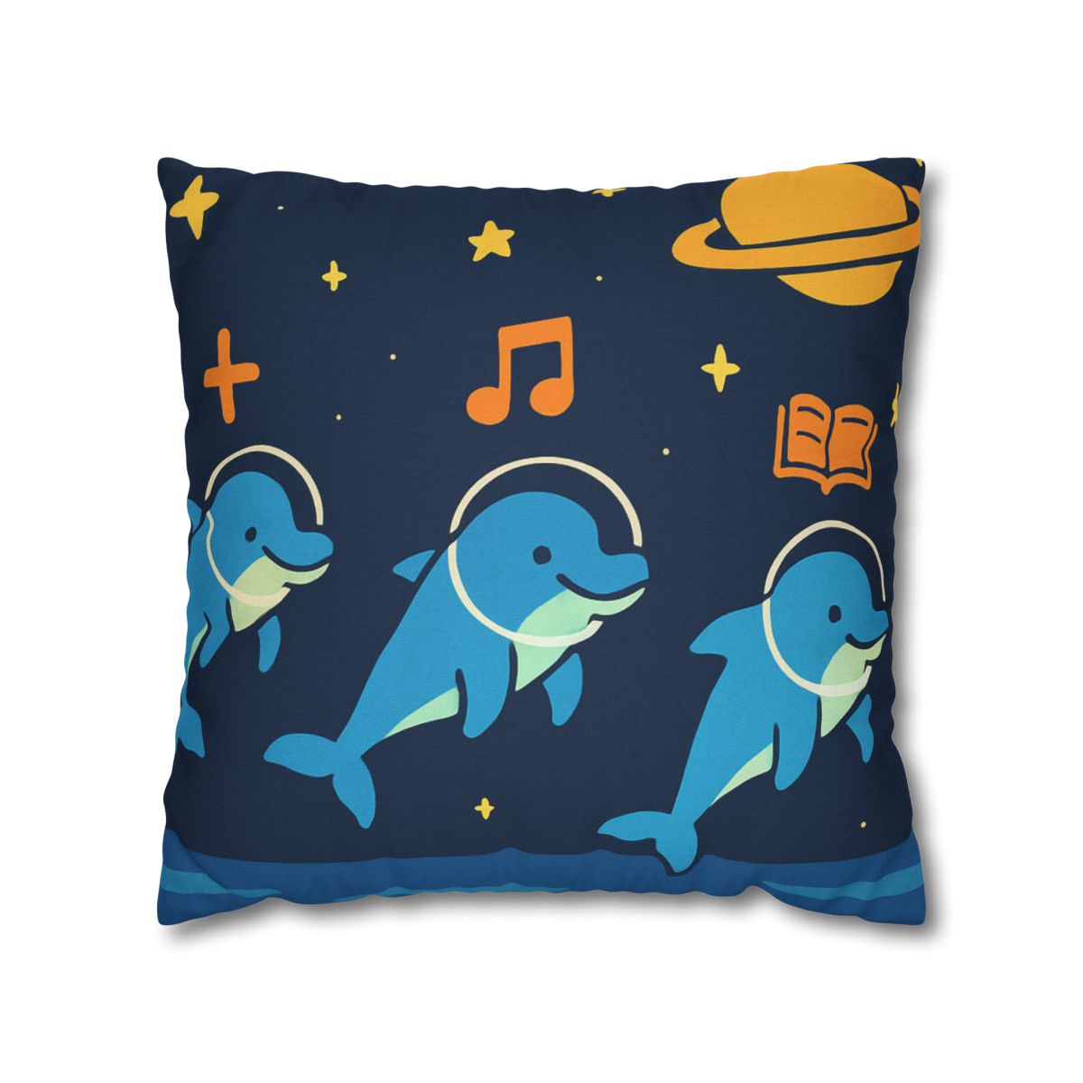 Space School Of The Ocean Dolphins designer print pillow cases