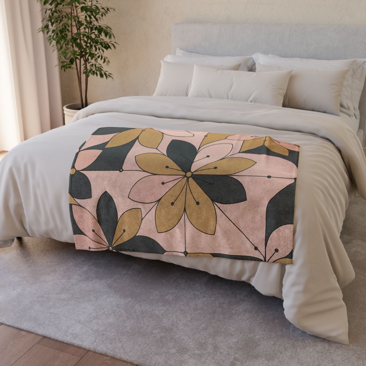 Petal Circuit Mosaic personalized cozy blankets