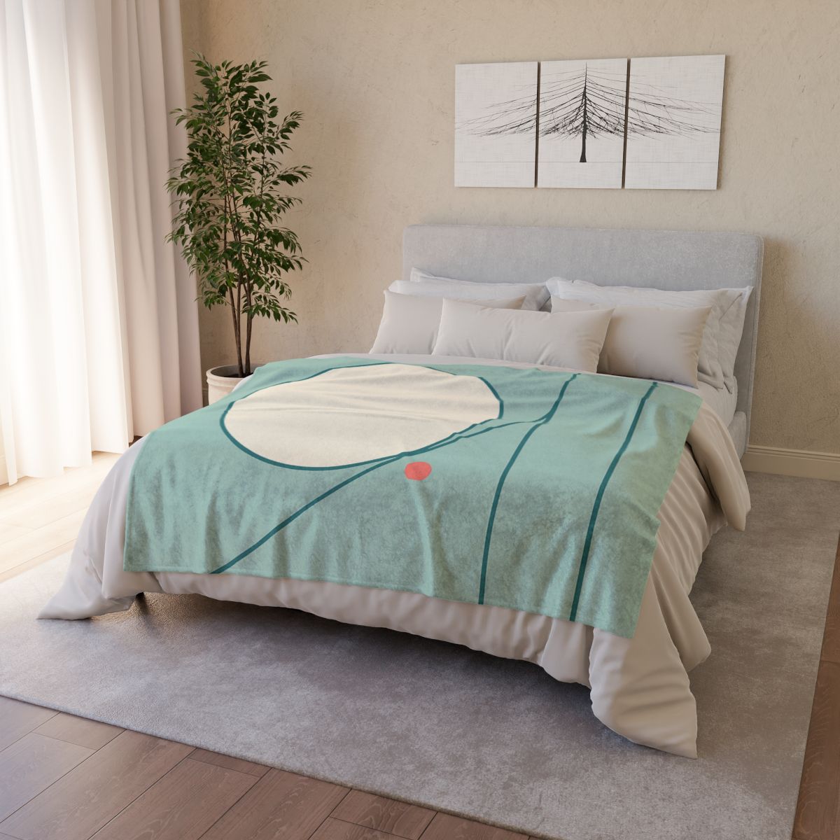 Quiet Trio With Offset Arc soft fleece blankets