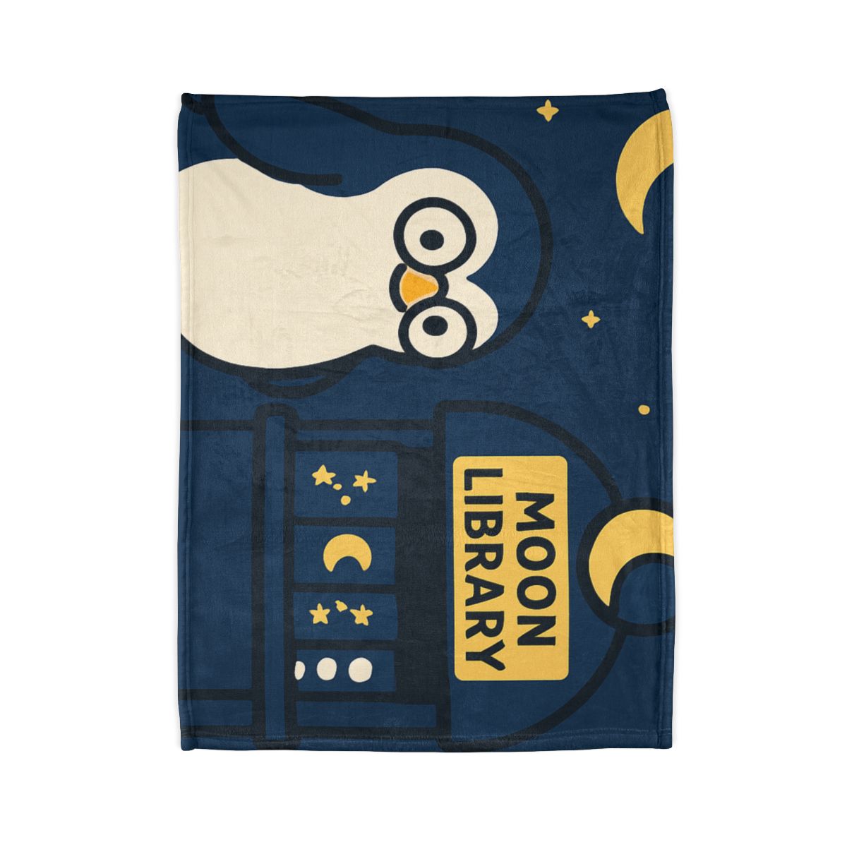 Moonlight Library Run By A Wise Penguin Astronomer personalized cozy blankets