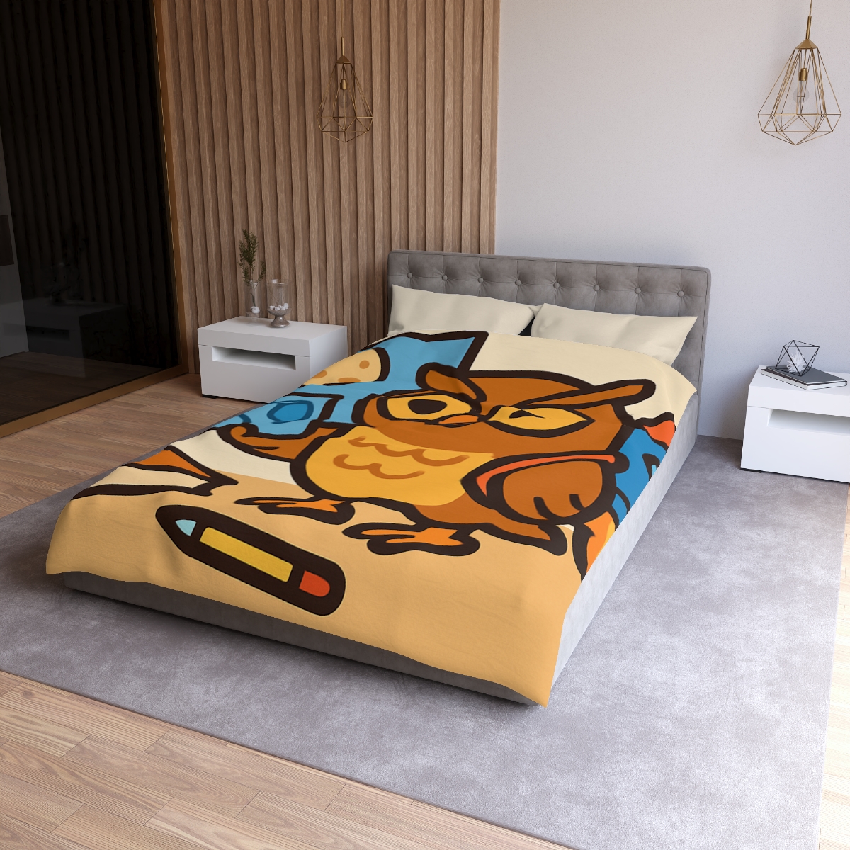 Rocket School Owl custom duvets