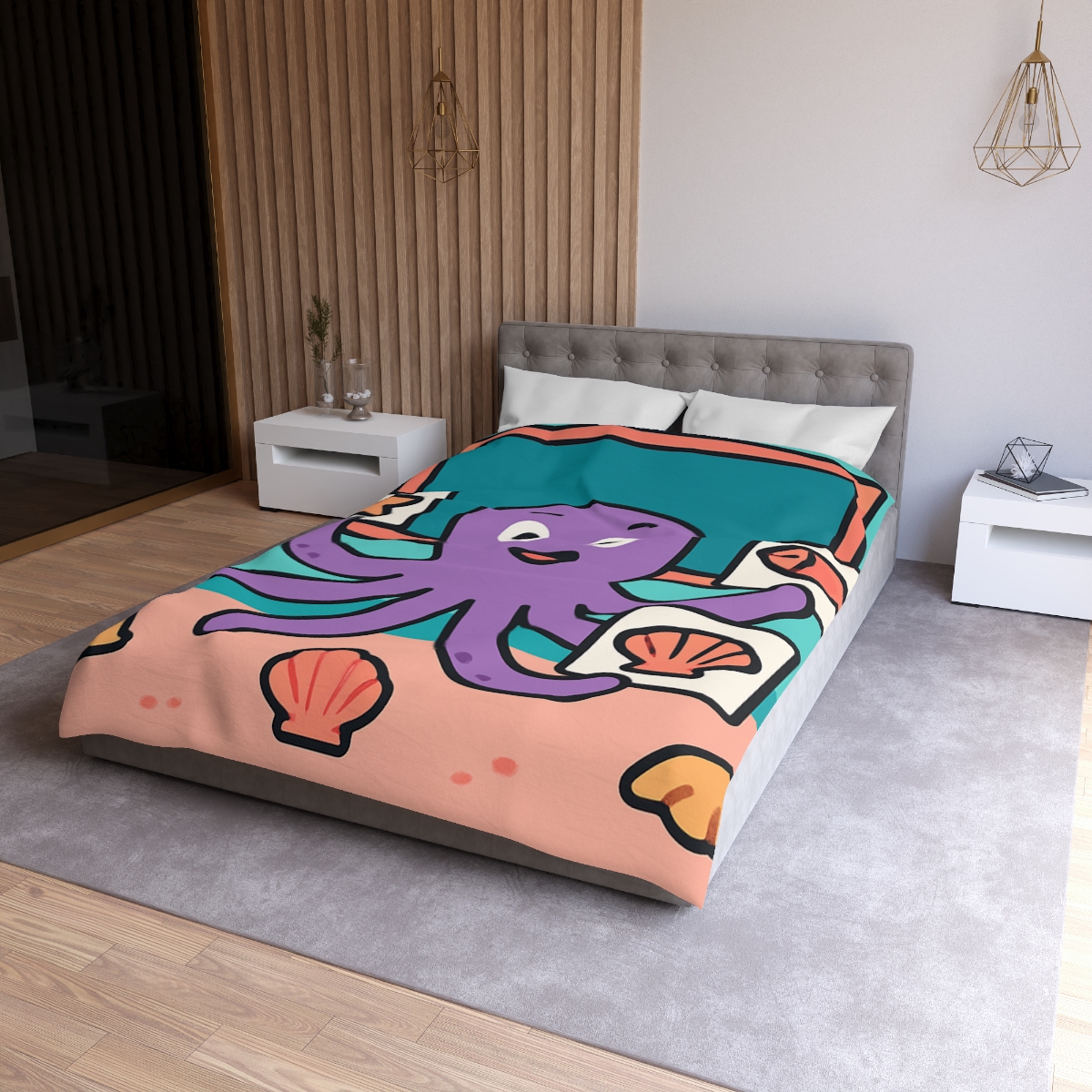 Coral Classroom Octopus soft comforter duvets