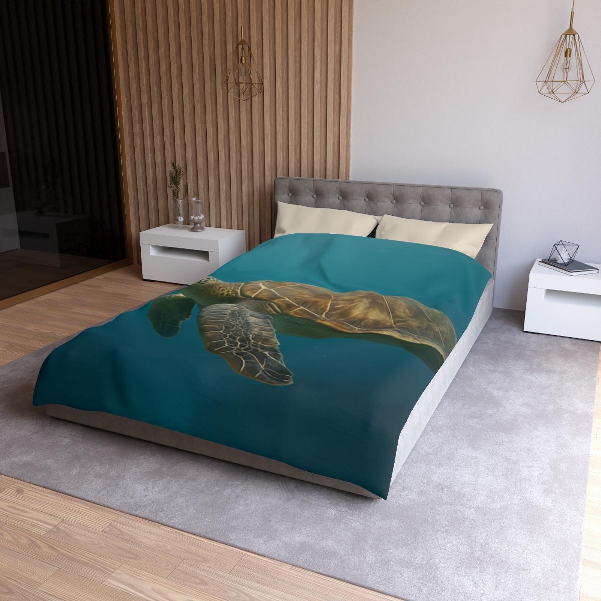 Emerald Drift Green Sea Turtle warm winter duvets