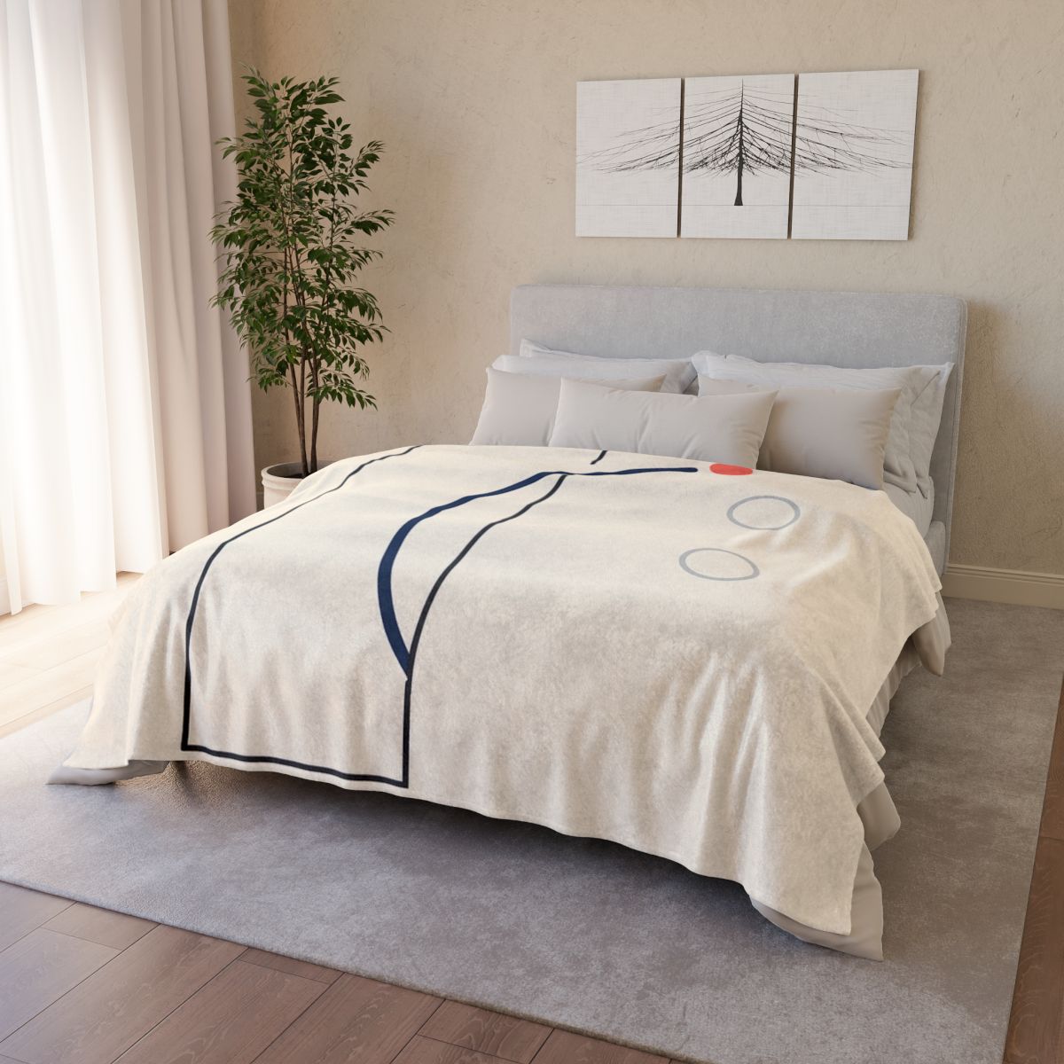 Offset Frame With Orbit Arc personalized cozy blankets