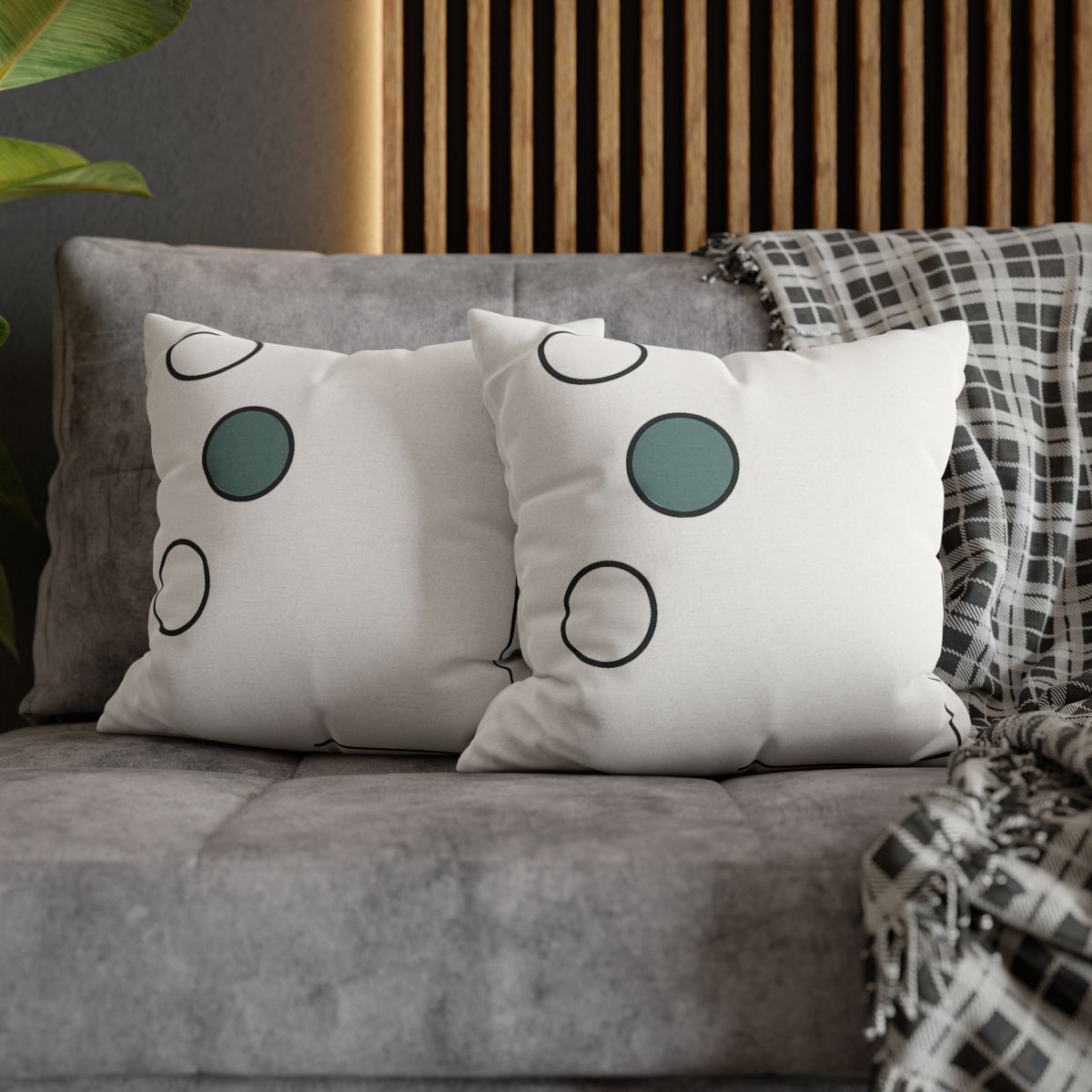 Triad Circles With Corner Frame Pause unique gift pillow cases