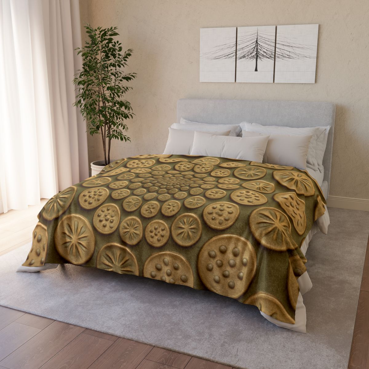 Seed Pod Micro Spiral Array warm winter blankets