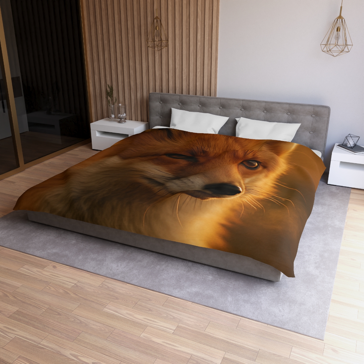 Crimson Whisper Red Fox unique patterned duvets