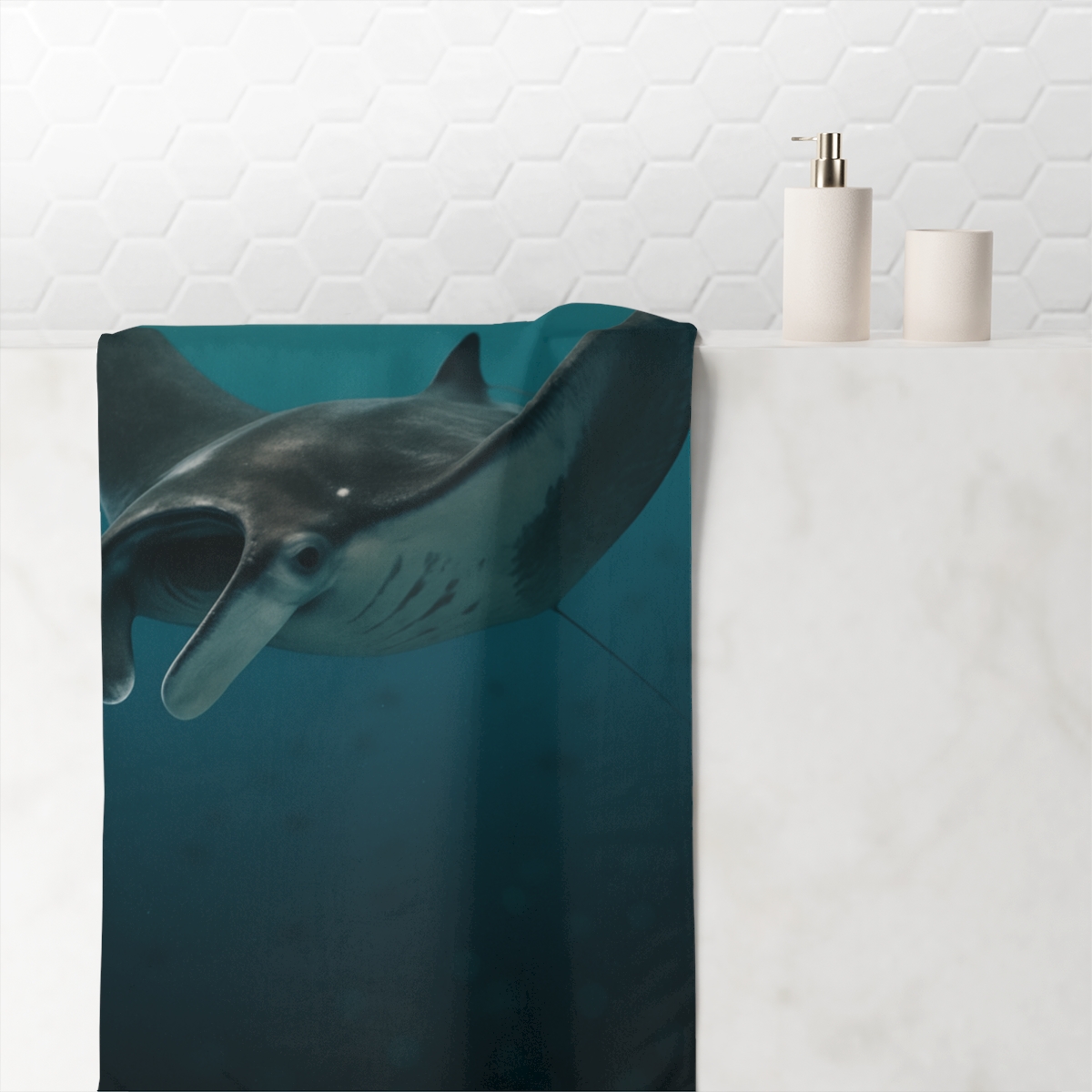Midwater Phantom Manta Ray custom towels