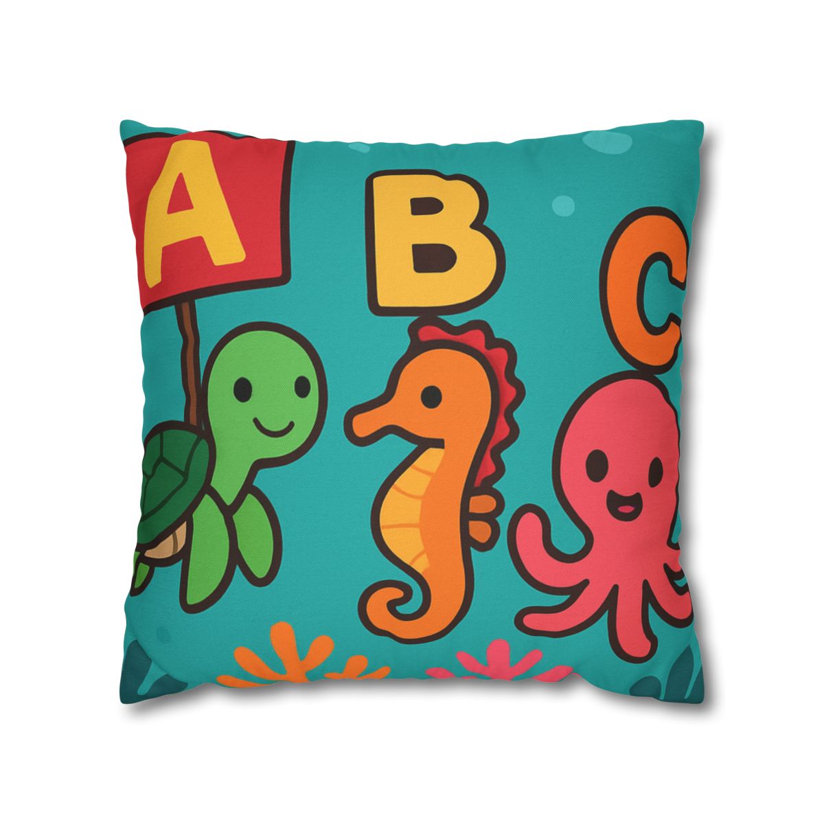 Coral Reef Alphabet Parade soft cotton pillow cases