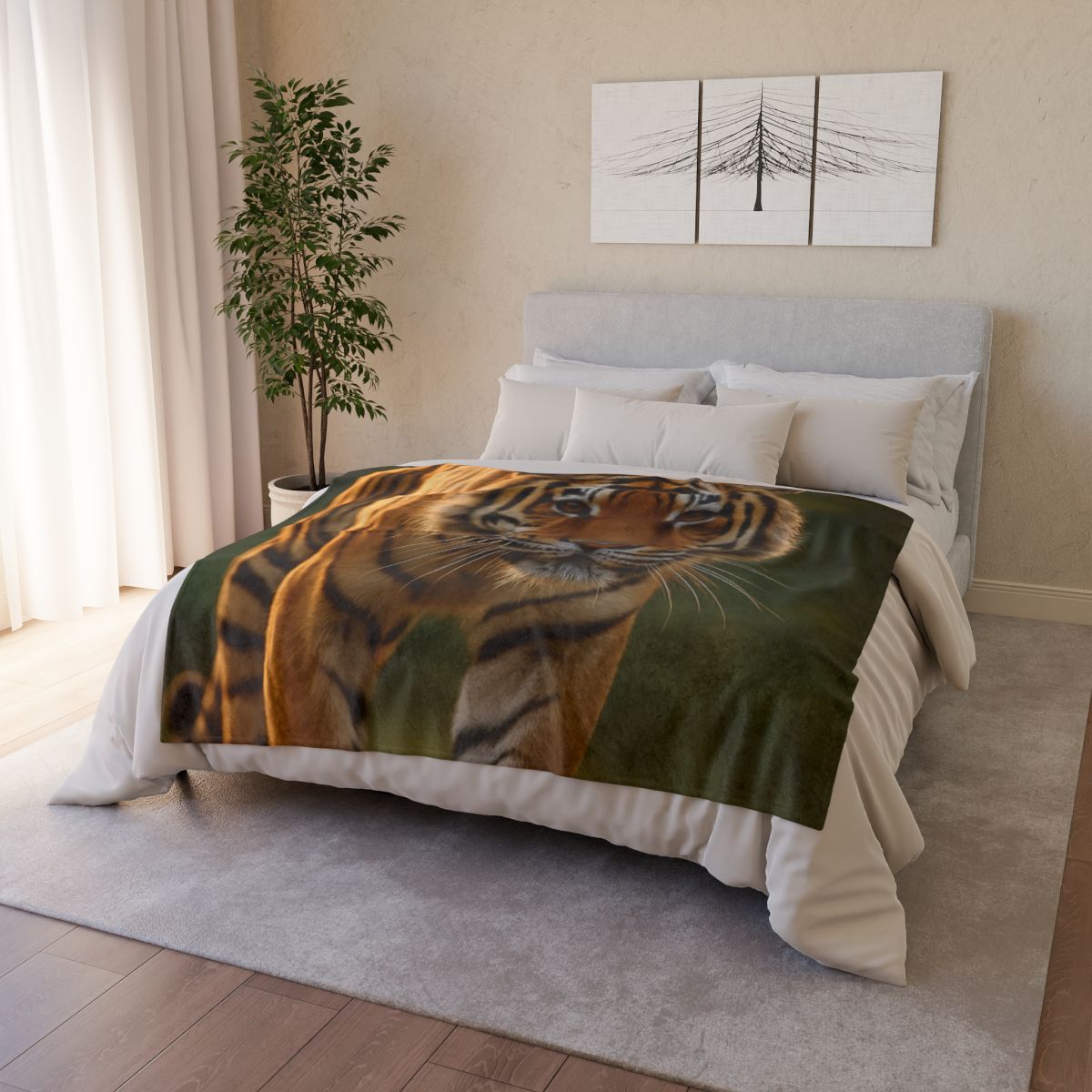 Forest Stalker Bengal Tiger soft fleece blankets