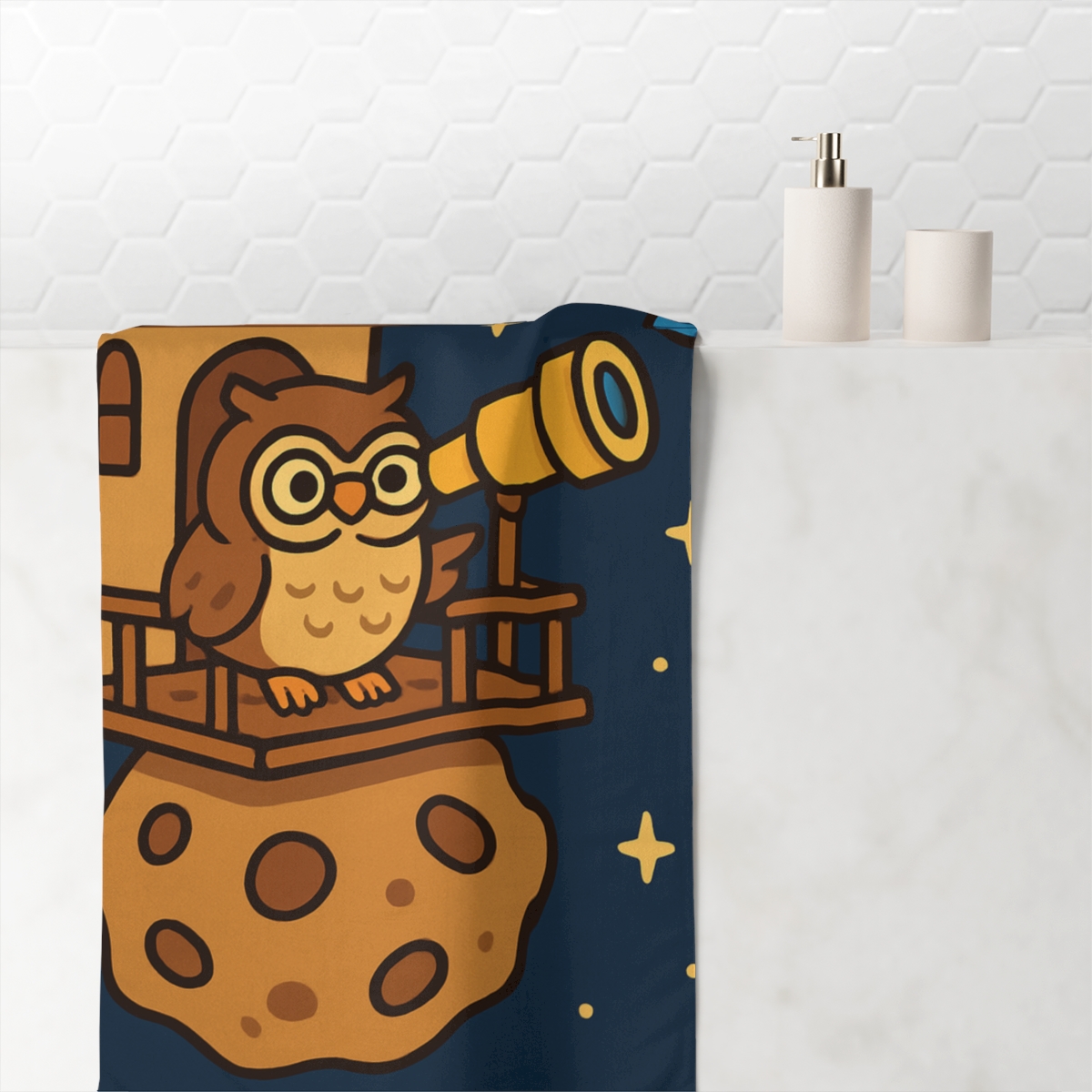 Stargazer Owl Observatory comfortable face towels