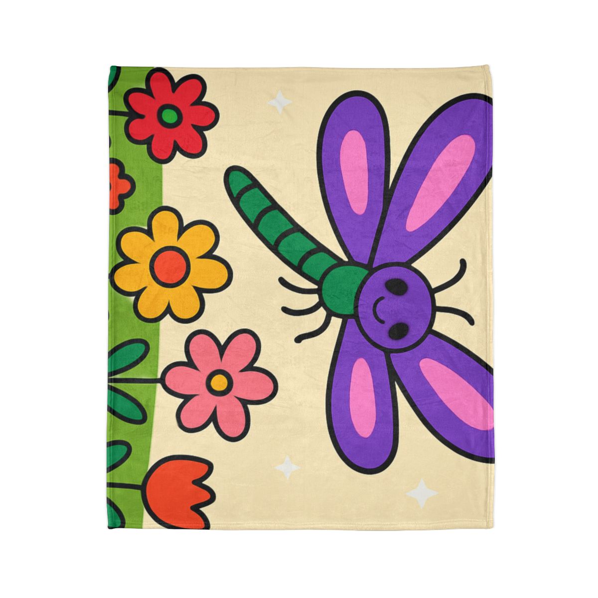 Nebula Dragonfly Garden soft fleece blankets