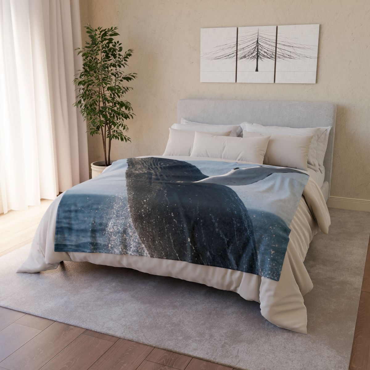 Tidal Song Humpback Whale stylish throw blankets