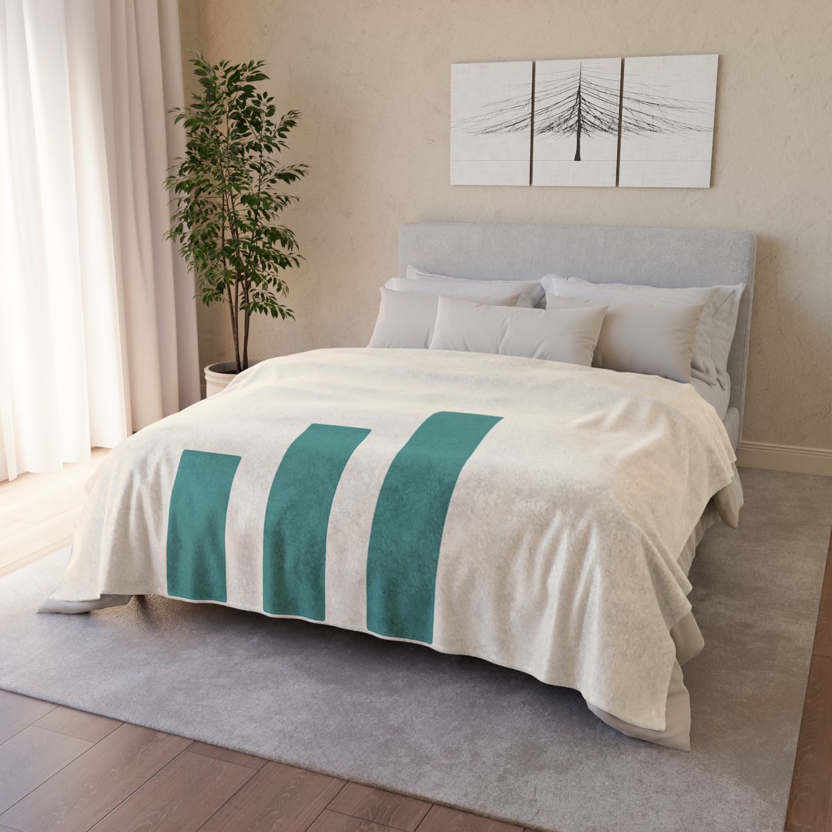 Sloping Trio With Distant Dot decorative home blankets