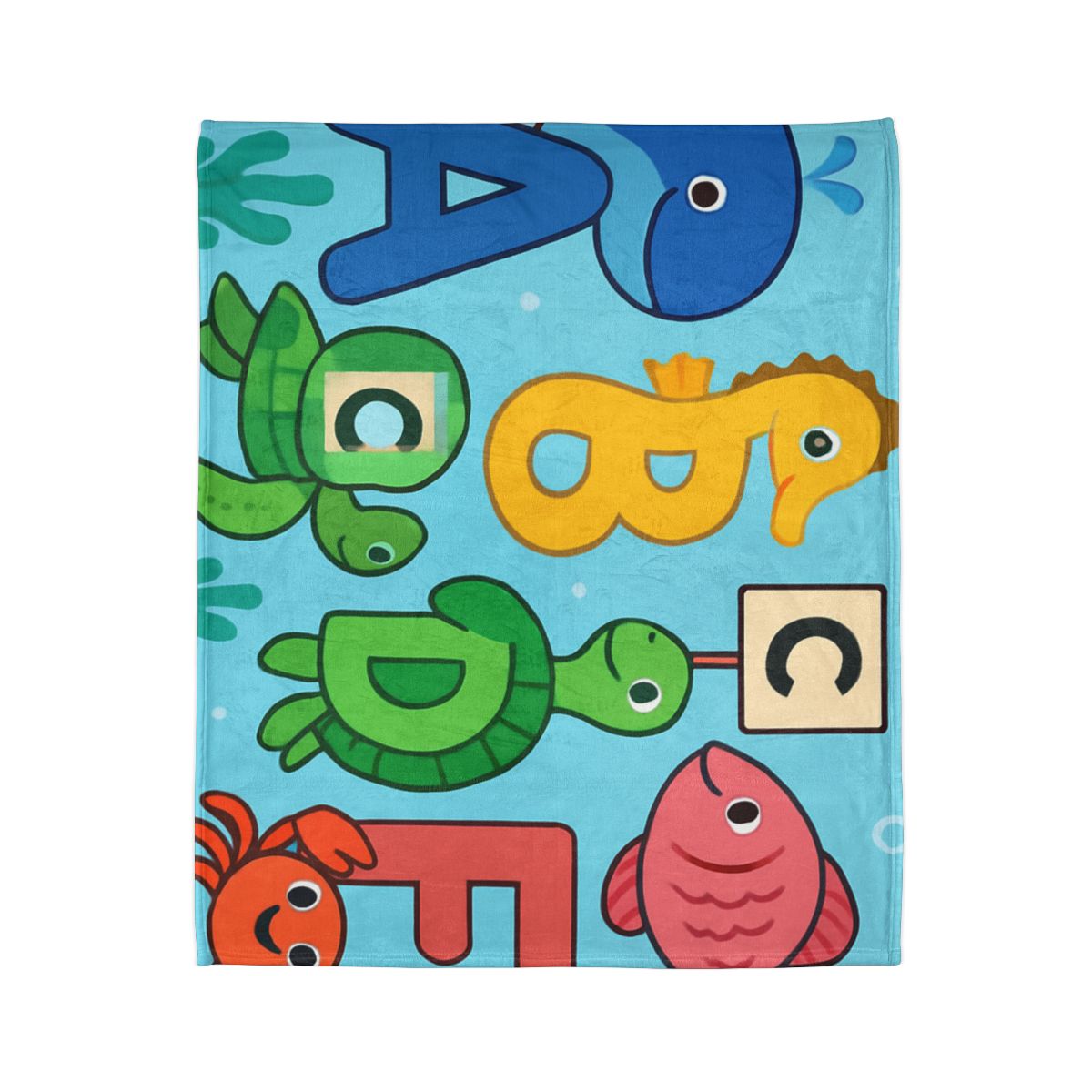 Coral Reef Alphabet Parade designer printed blankets