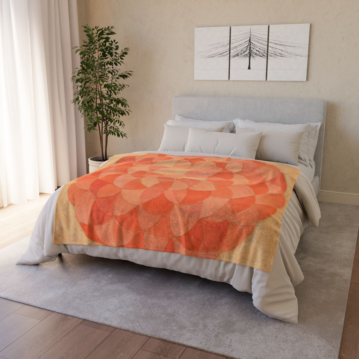 Petal Mosaic Halo designer printed blankets