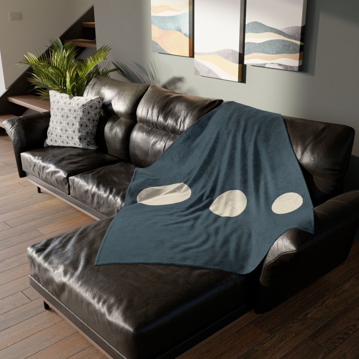 Trio Of Staggered Circles decorative home blankets