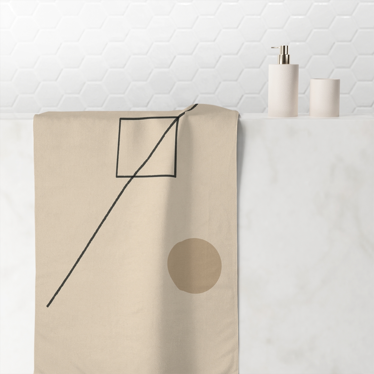 Diagonal Line With Nested Square Pause decorative home towelscustom towels