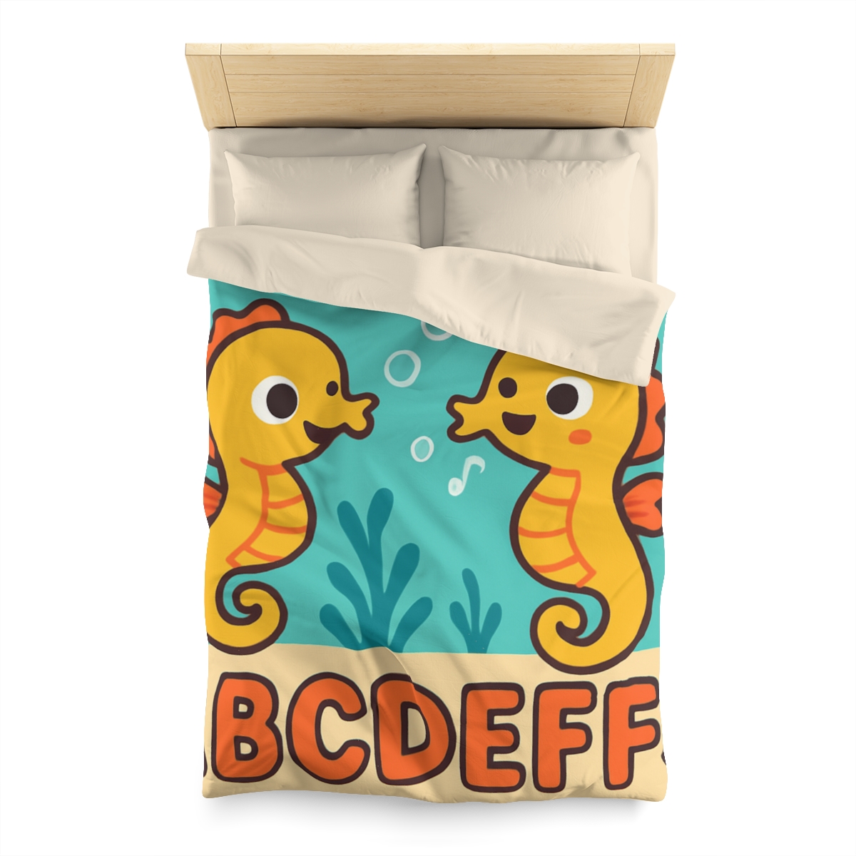 Underwater Alphabet Reef With Singing Seahorses custom duvets