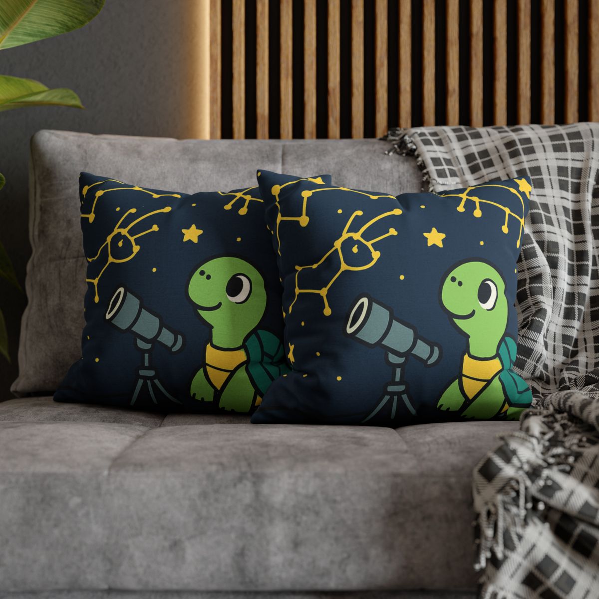 Stargazing Space Turtle trendy patterned pillow cases