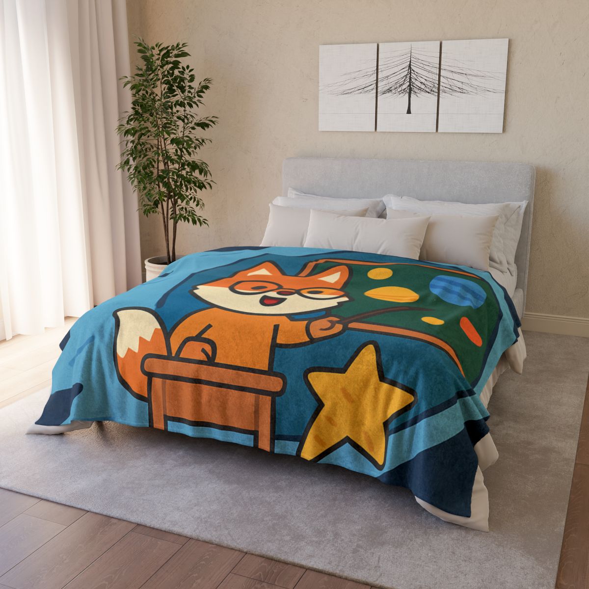 Comet Classroom With The Curious Fox custom blankets