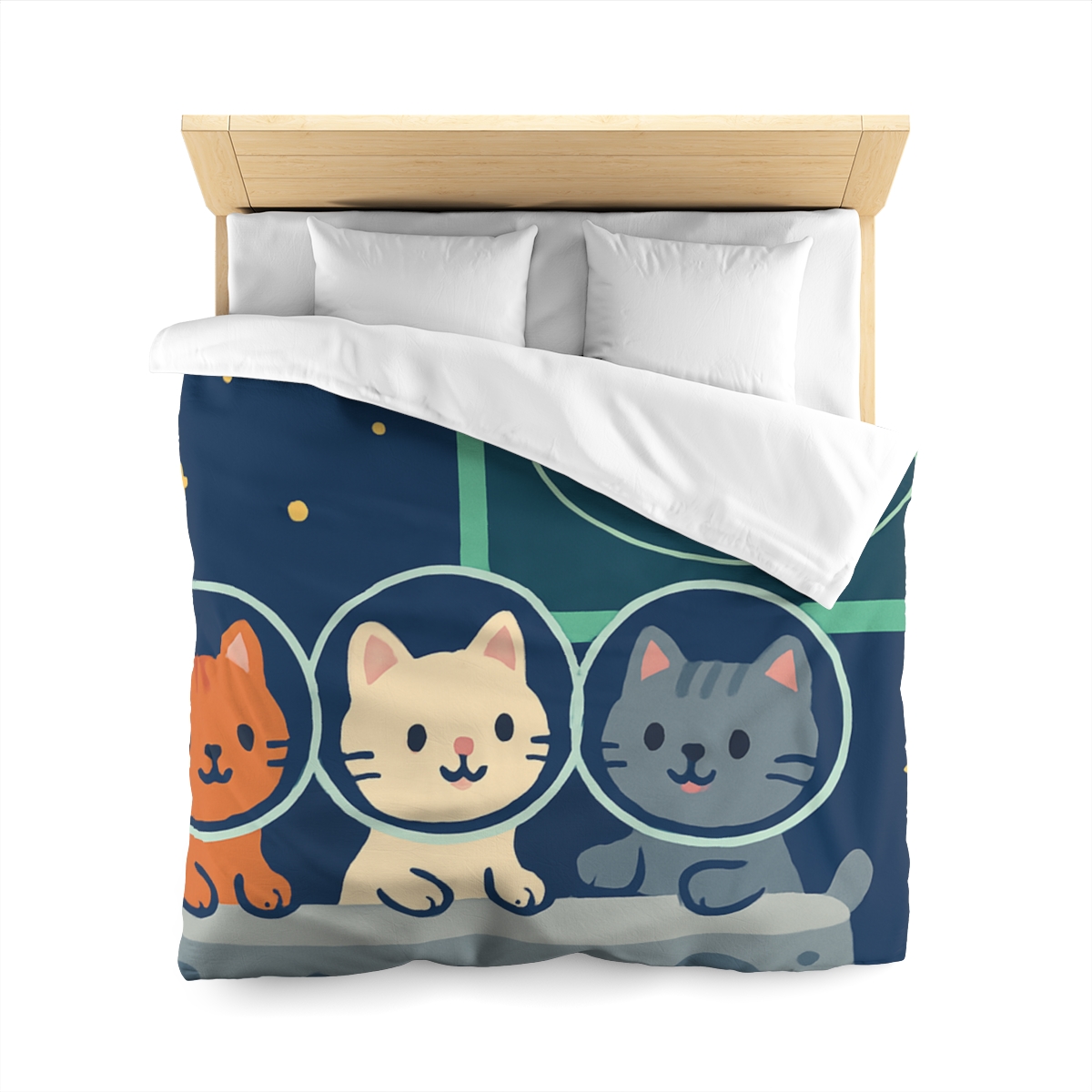 Comet Classroom For Curious Kittens designer printed duvets