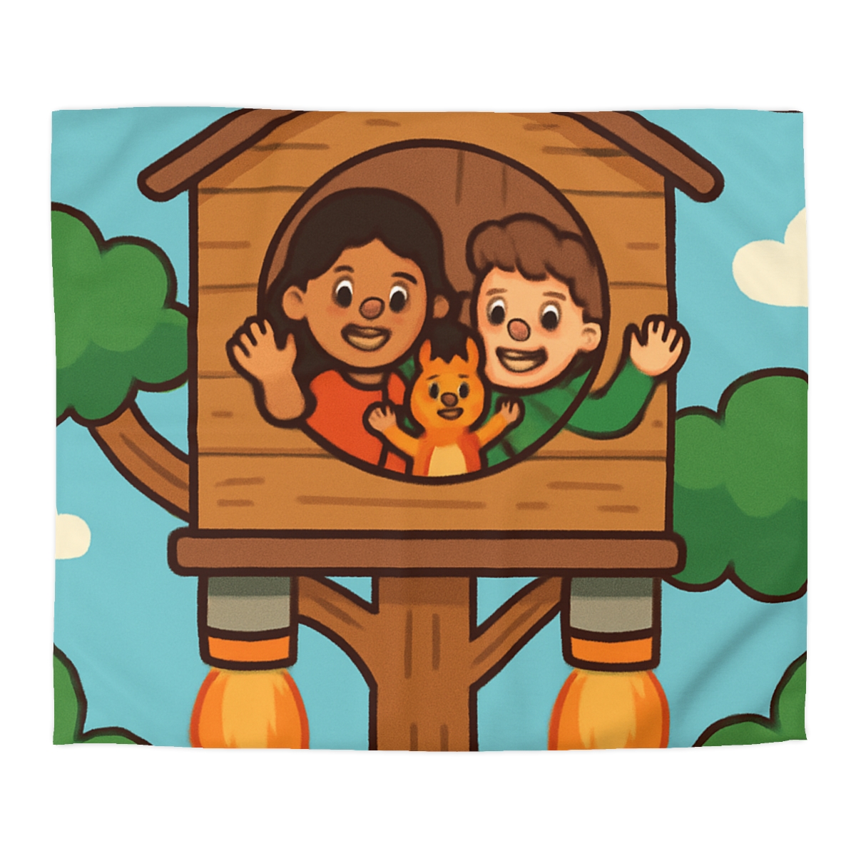Rocket Powered Treehouse Forest unique patterned duvets