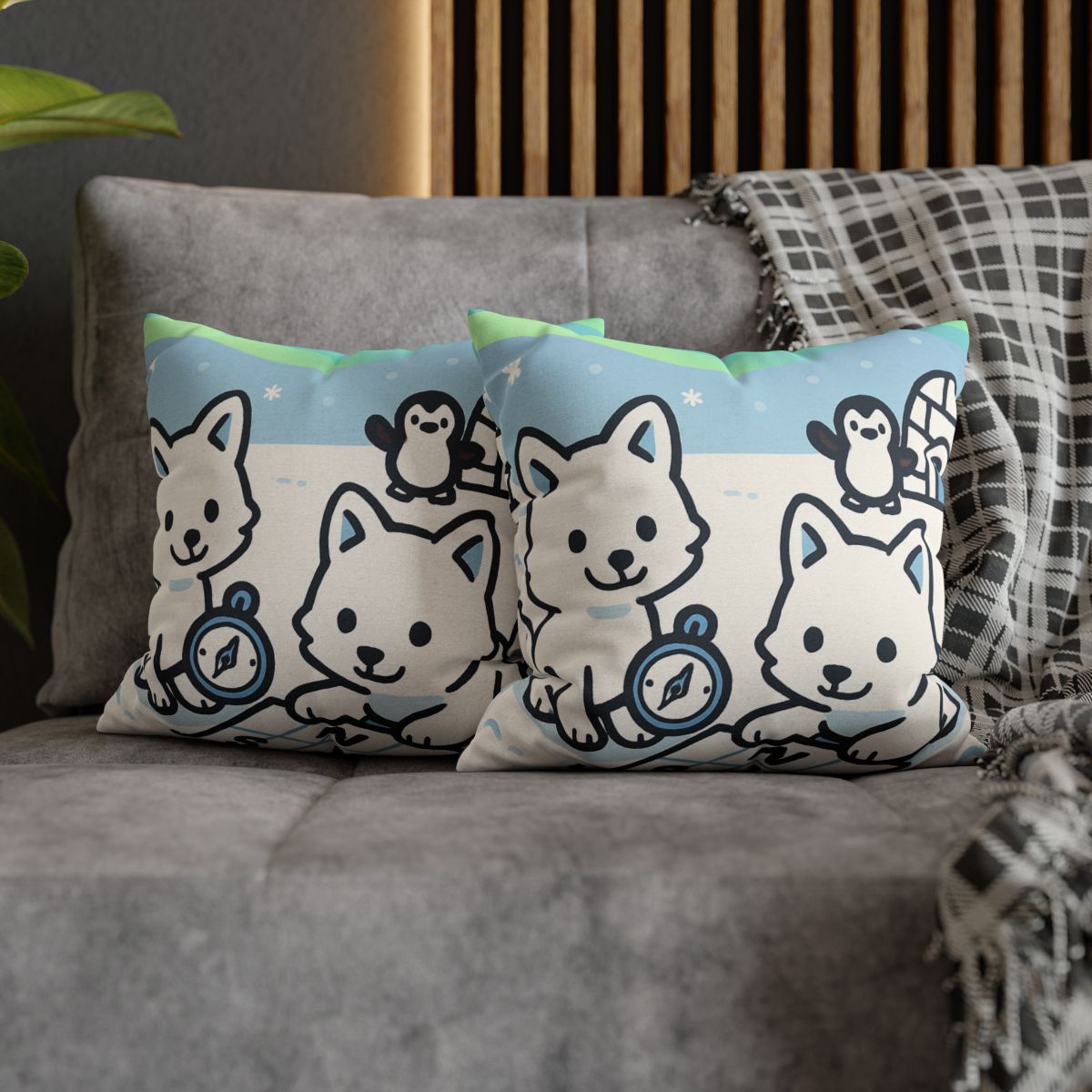 Polar Aurora Map Makers trendy patterned pillow cases