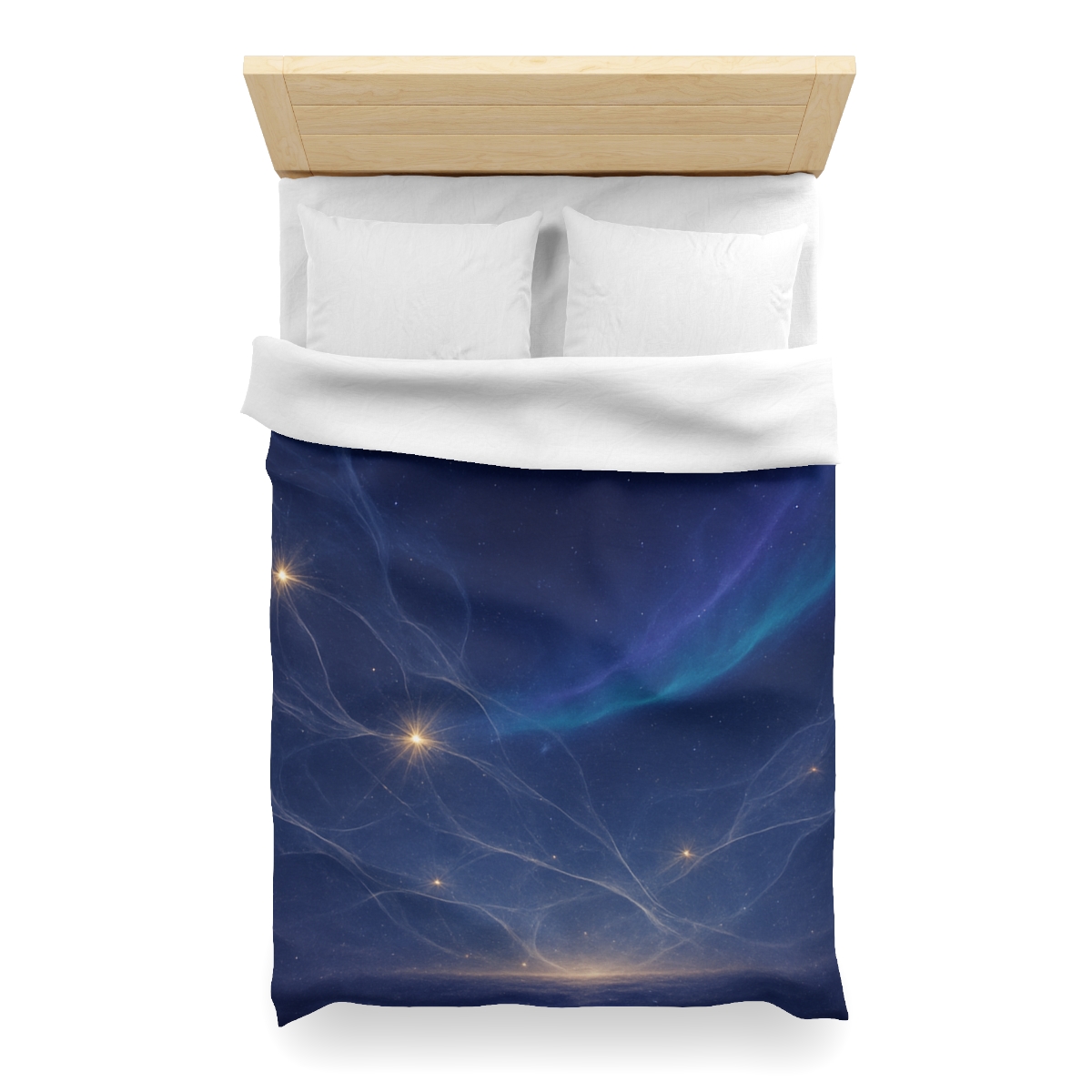 Nebular Lattice Aurora designer printed duvets