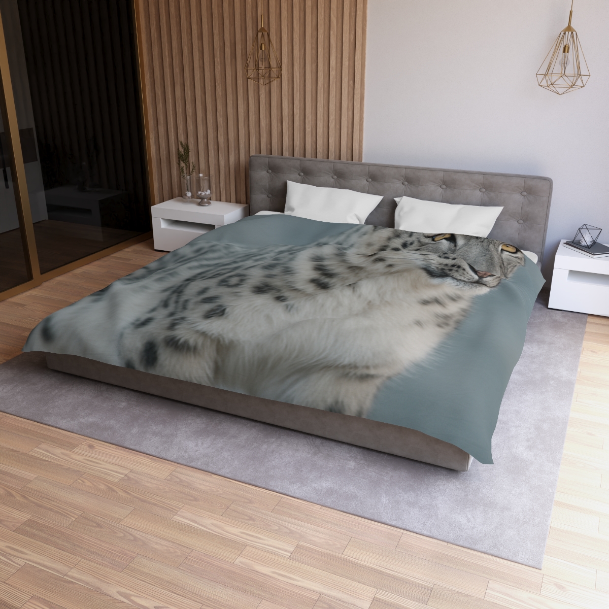 Ridge Phantom Snow Leopard soft comforter duvets