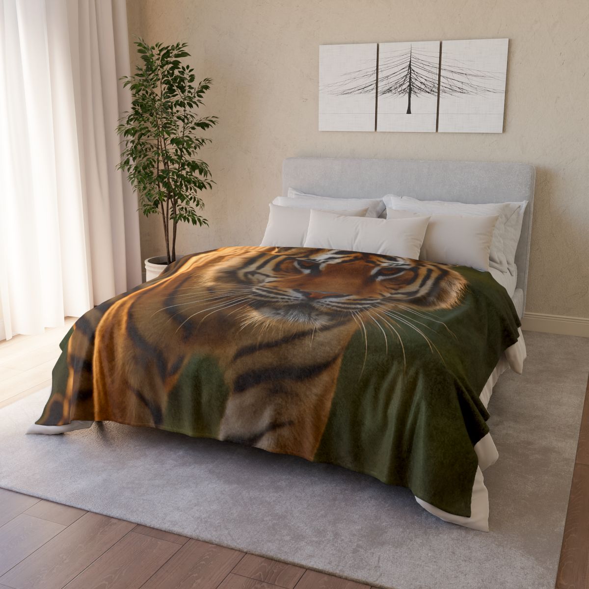 Forest Stalker Bengal Tiger soft fleece blankets