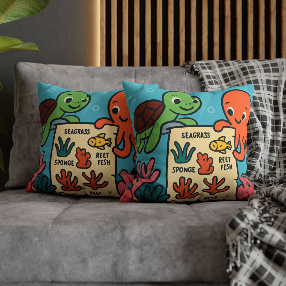 Coral Reef Map Makers comfortable bedding pillow covers