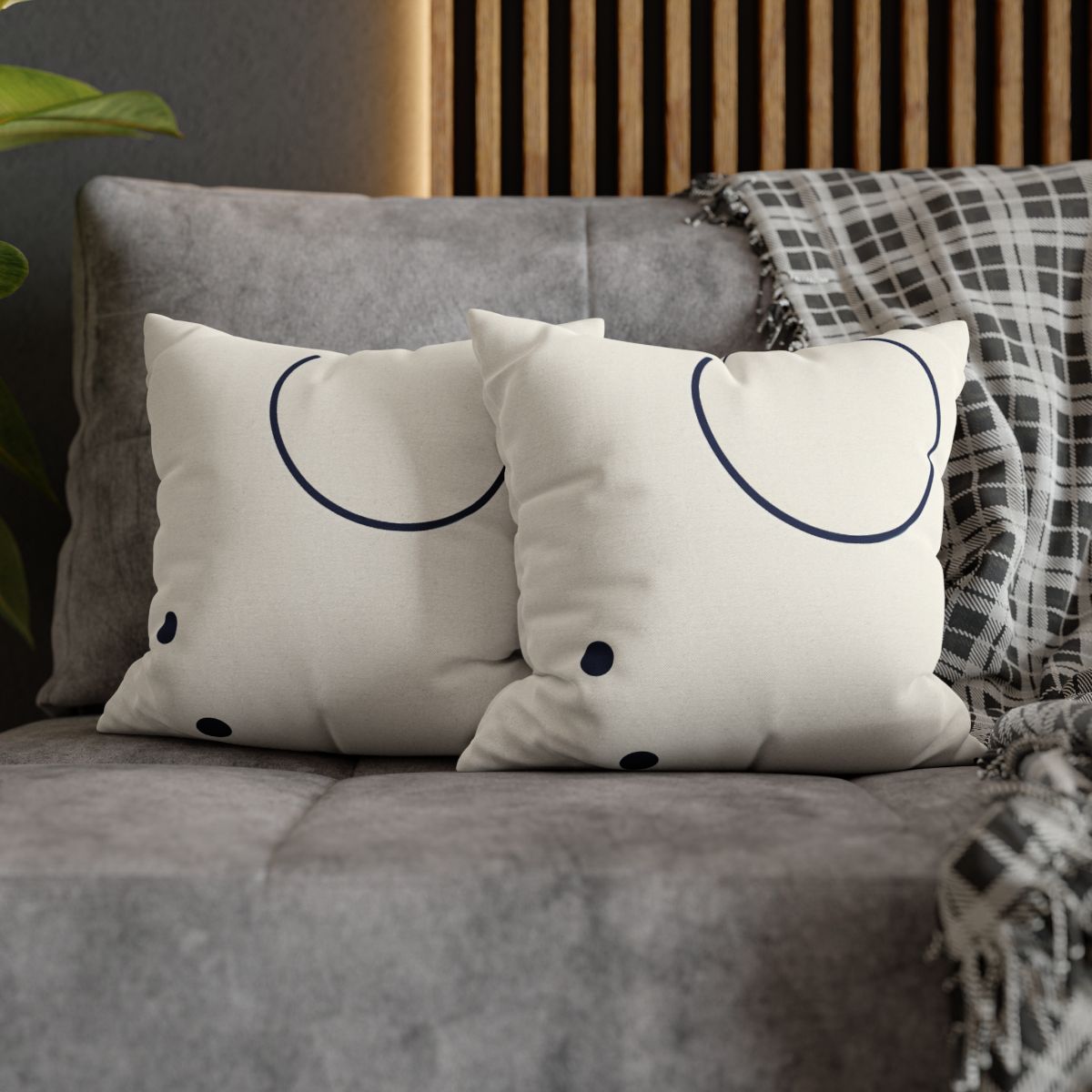 Orbiting Arc And Twin Dots designer print pillow cases