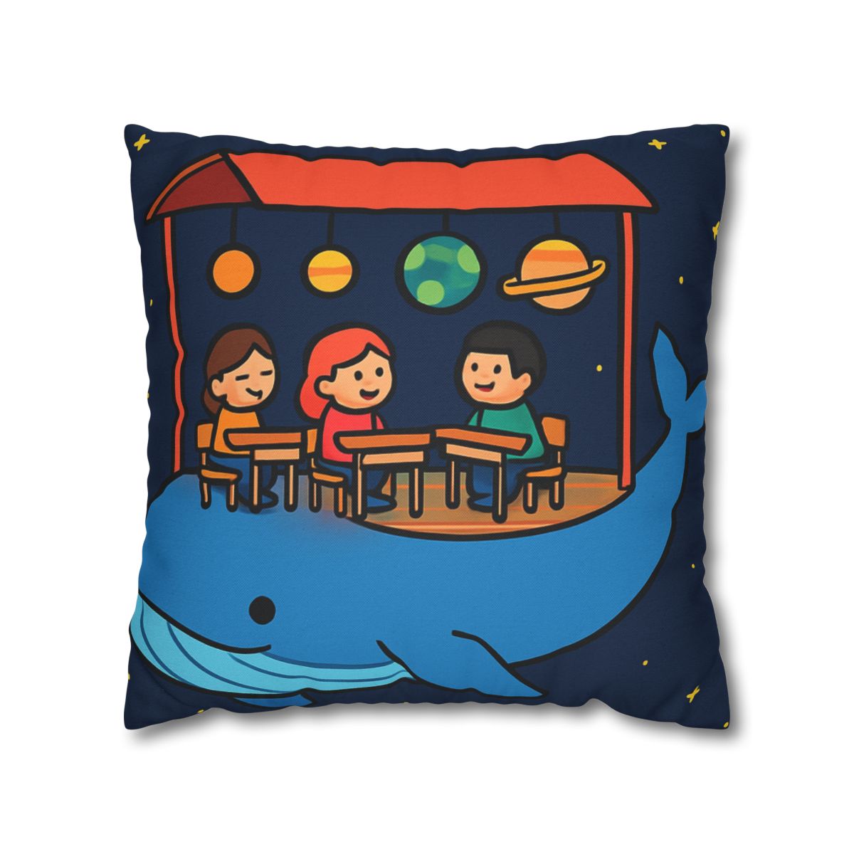 Cosmic Whale Classroom personalized pillow covers