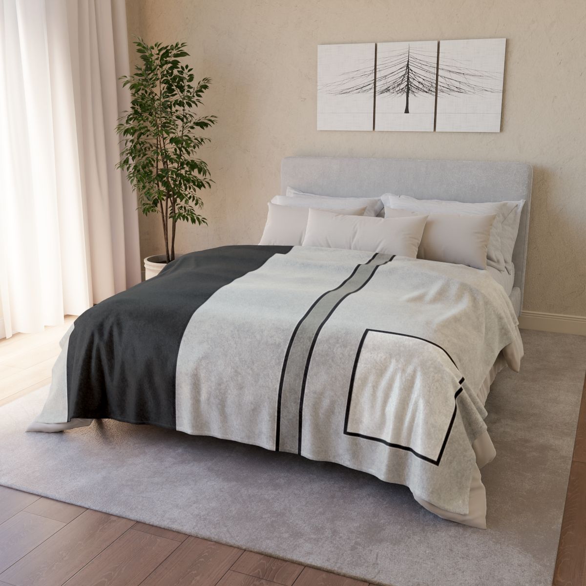 Offset Rectangle Composition soft fleece blankets