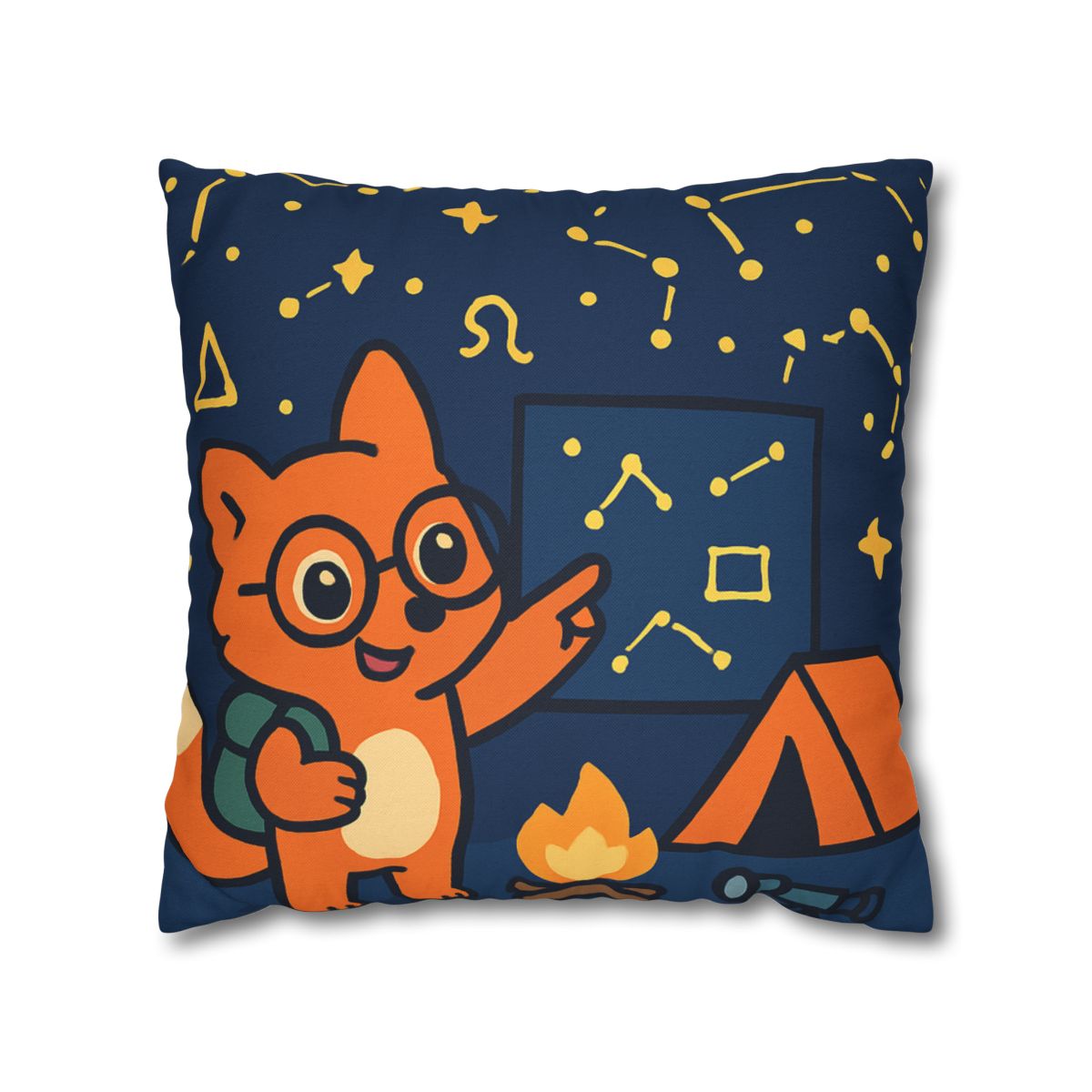 Constellation Camping With Fox Astronomer unique gift pillow cases